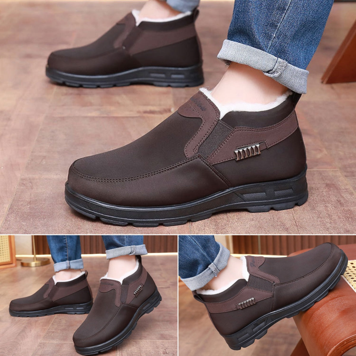 【39-47】Zimní boty polstrované a zesílené, nepromokavé a teplé