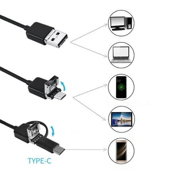 (Typ c, USB, Micro USB) Endoskop „trzy w jednym”[5M]-4147009