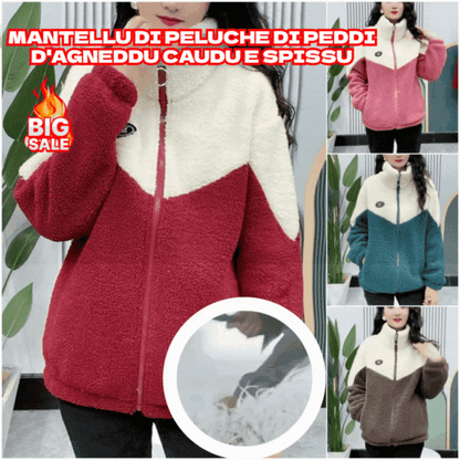 🔥🐏【M-4XL】Zimní fleecová bunda, bavlněná bunda, zesílená bavlněná bunda z jehněčí vlny, teplá bunda