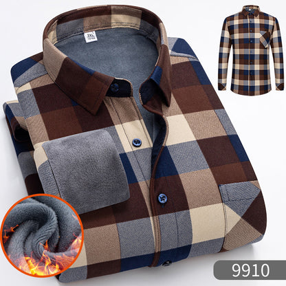👔【Μεγέθη L-5XL】Εαρινό-χειμερινή θερμή επιχειρηματική μπλούζα με μακριά μανίκια
