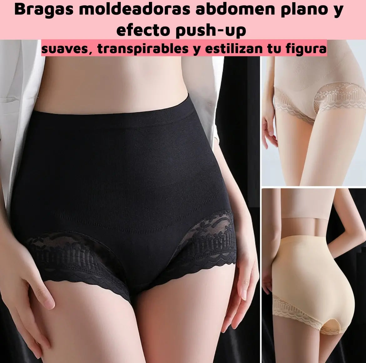🔥【6PCS】【35-100 KG】💖 Bragas moldeadoras abdomen plano y efecto push-up – suaves, transpirables y estilizan tu figura
