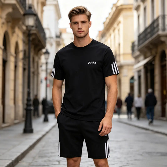 【45-100 kg】Conjunto de verano para hombre, malla transpirable y de secado rápido, estilo moderno, apto para deporte y ocasiones de negocios.