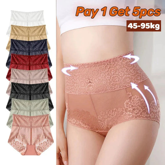 🌹【1 juego de 6 piezas】 【L-XXL】Ropa interior sexy antibacteriana de algodón puro para mujer
