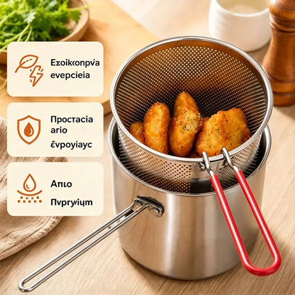🔥 Τελευταία μέρα! Μισή τιμή! | Πολυλειτουργική φριτέζα από ανοξείδωτο ατσάλι 304 | Απλό, γρήγορο και ξέγνοιαστο μαγείρεμα 🍳