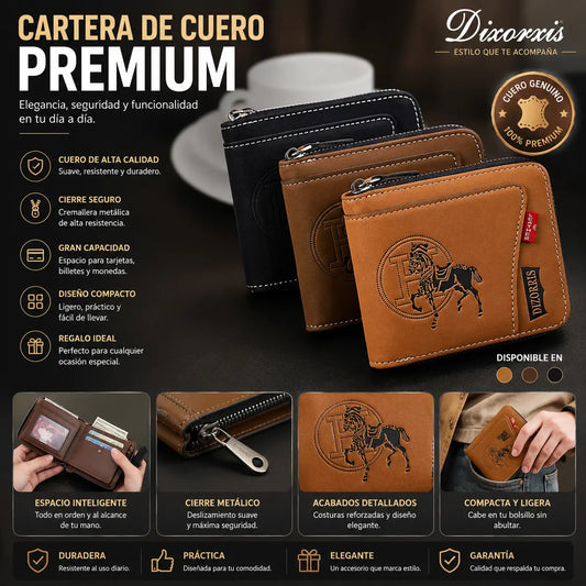 🔥🔥【50%OFF】Nueva y elegante cartera corta con cremallera de estilo retro para hombre.-4332348