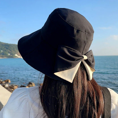 👒 50% ZNIŻKI PRZEZ OGRANICZONY CZAS! ✨ Damski kapelusz przeciwsłoneczny z szerokim rondem i kokardą – składany, zapewniający ochronę 360° 🎀
