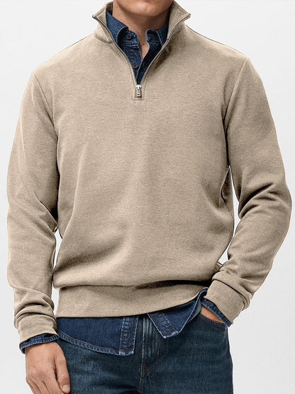 👔【S-5XL】Nová pánská mikina s dlouhým rukávem, polovičním zipem a stojáčkem. Všestranná mikina