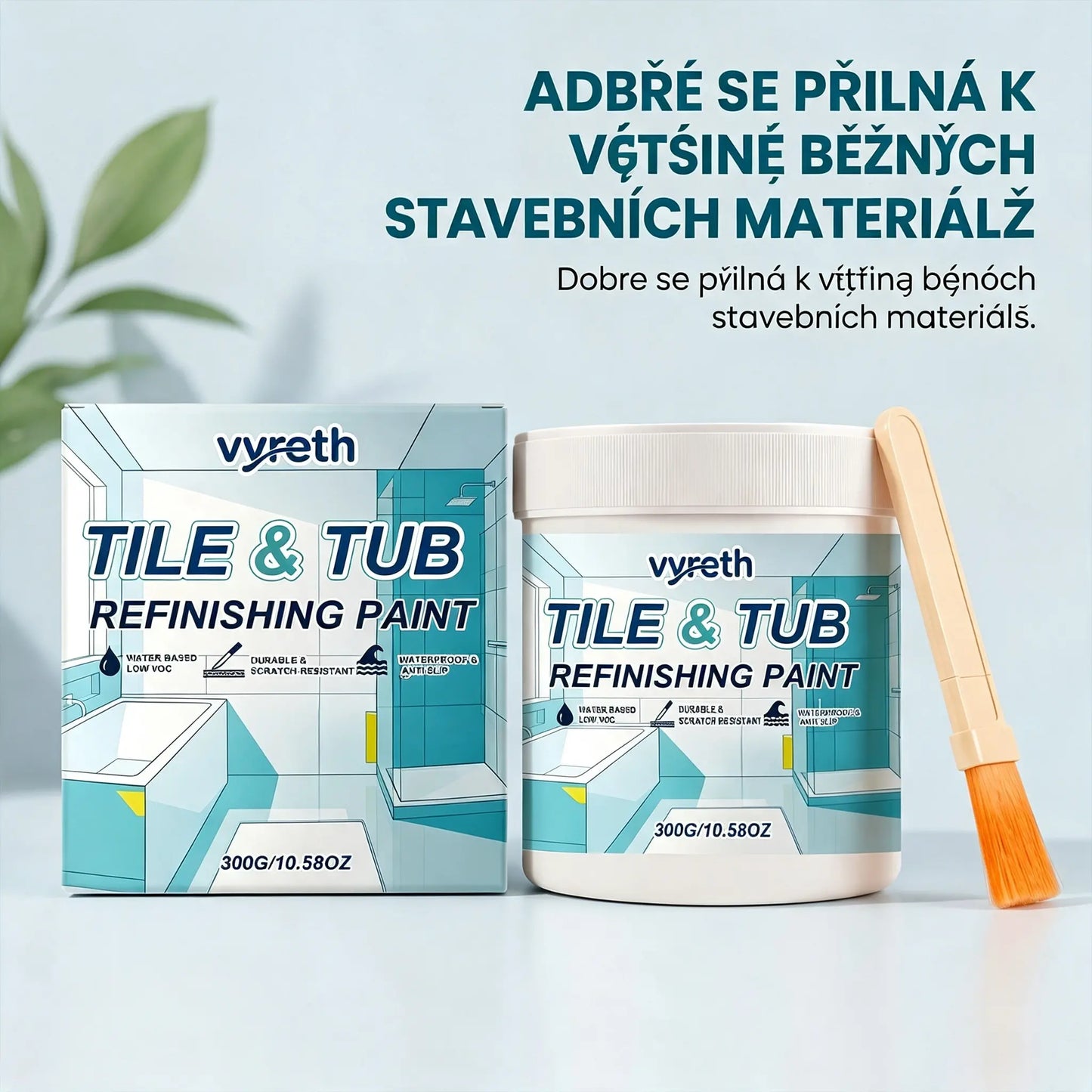 🔥Sada barev na vodní bázi pro finální úpravu obkladů a van – štětec je součástí balení