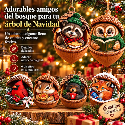 🎉【Compra 6 y llévate 6 gratis】🤩 🎁Nuevo diseño navideño en acrílico 2D con animales en forma de piña.