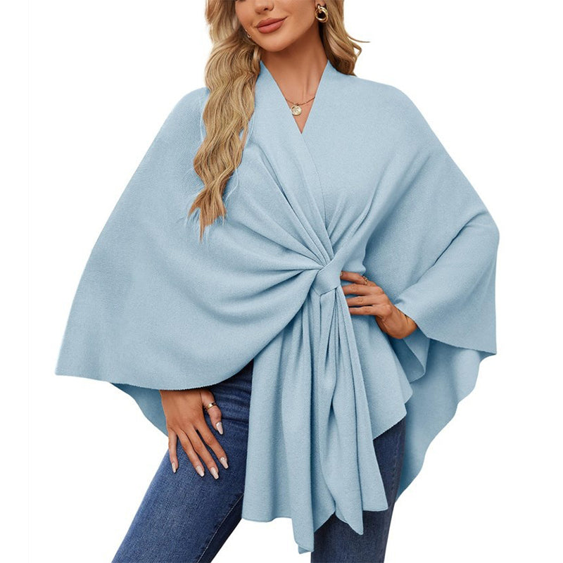 💃🧣🔥Elegantní jednodílný jednobarevný měkký šálový kabát/plášť pro dámy