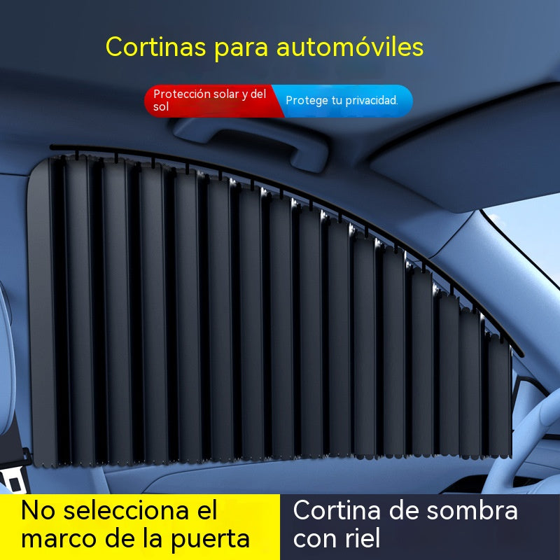 💥【-50% de descuento】🔥[Juego de 4 piezas] Cortina parasol con riel deslizante para ventana de coche y aislamiento térmico