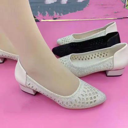 😍😍【35-41】 Žhavé prodyšné sandály s diamantovou síťovinou pro ženy