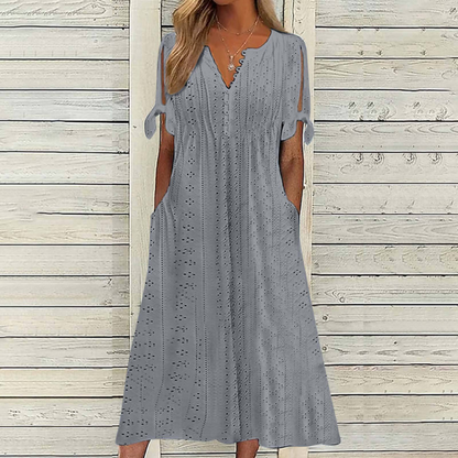 【🏆Nejprodávanější produkty】👗 Jednoduché a jemné jednobarevné šaty