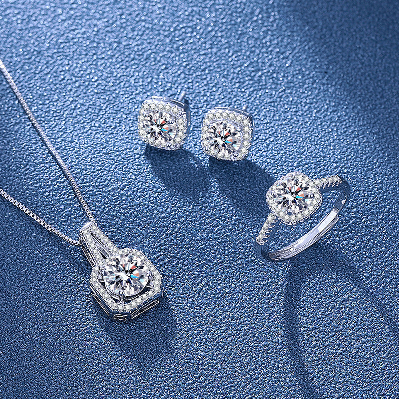 ✨(Collar+Aretes+Anillo)🔥Conjunto de joyería