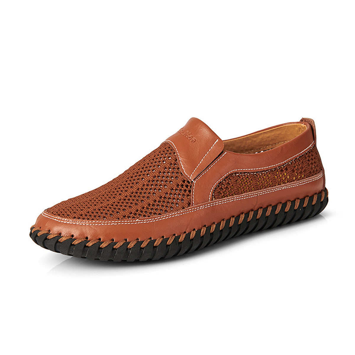 【38-48】👞Nuevos zapatos de malla y cuero para hombre, primavera/verano - Tallas grandes - Cuero genuino de vaca, resistentes al sudor y al olor, transpirables y cómodos.