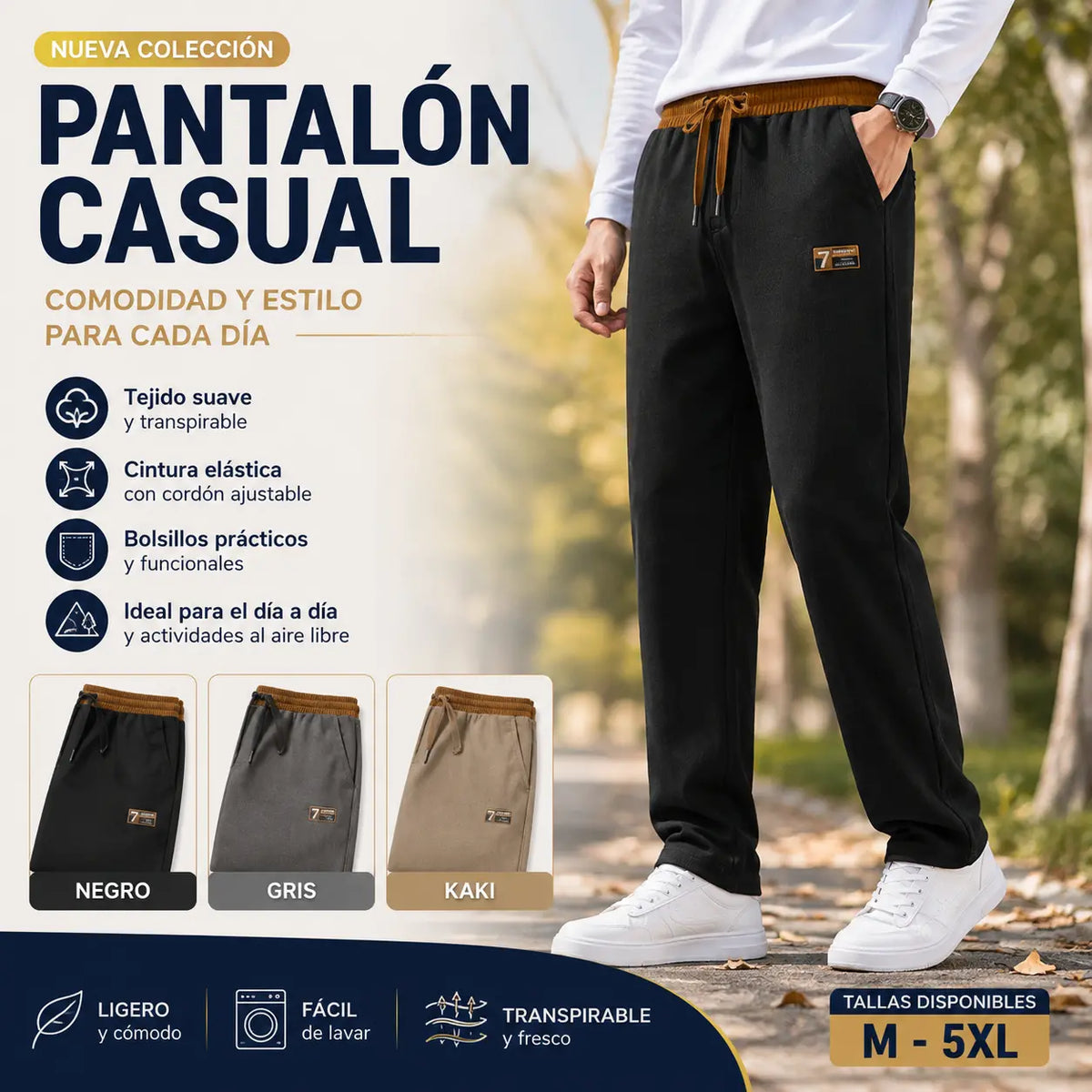 🔥🔥 [Especial Otoño Invierno] Serie 2026: Pantalones casuales de algodón puro de primera calidad