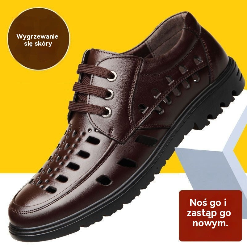 🏝️🔥Letní výprodej【Velikosti 38-44】Nové pánské prodyšné sandály z pravé kůže