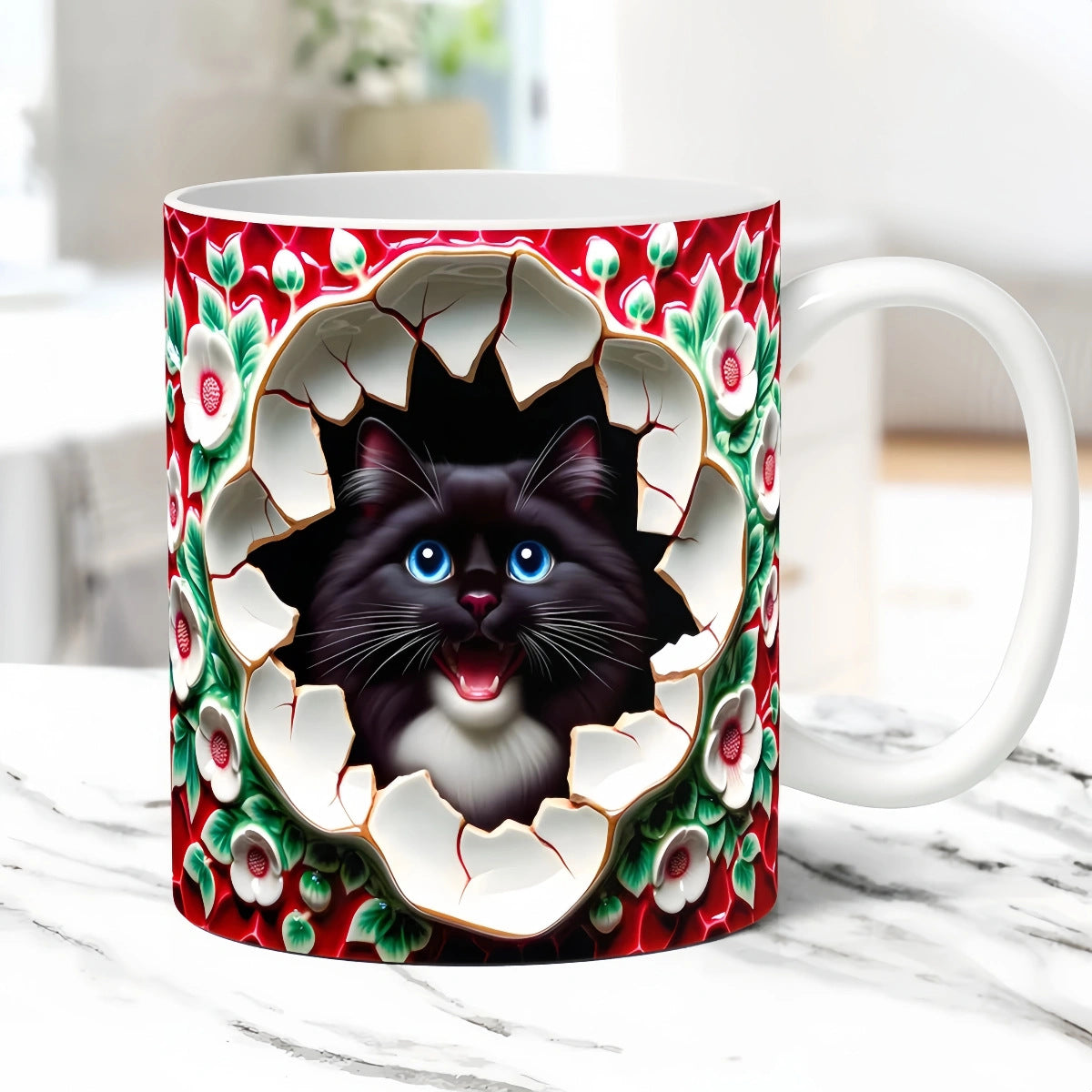 🎁Kreativní hrnek na kávu s kočkou, vynikající dárek-4097283