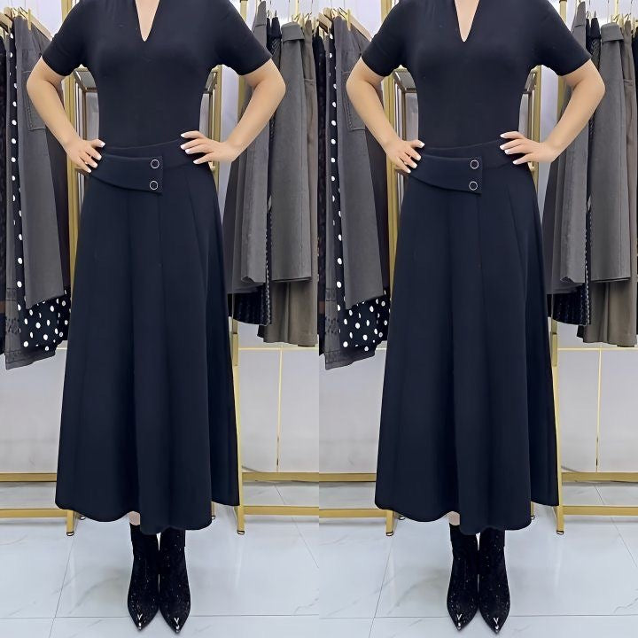 👗🎀【S-4XL】Jesensko/zimska vunena midi suknja - 4198944