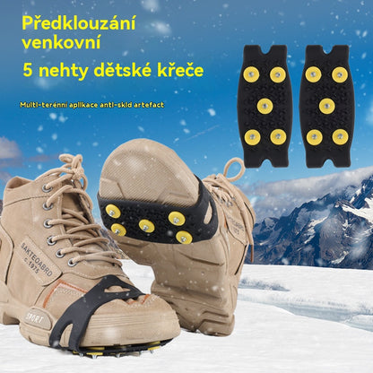 👴🚶🏔️❄️【50% kedvezmény】Láthatatlan ötfogú csúszásgátló hágóvas, kültéri hágóvas, alkalmas hóban túrázáshoz, hegymászáshoz, sziklamászáshoz és téli jégfelületekhez, idősek számára kötelező darab. - 4204038
