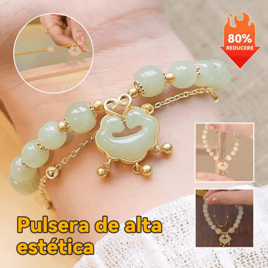 ✨Nueva pulsera de jade hetiano en oro de 14 quilates