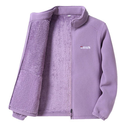 🔥【XL-5XL】🐏Dámská outdoorová bunda z tlustého fleecu na podzim a zimu, větruodolná a teplá, se stojáčkem