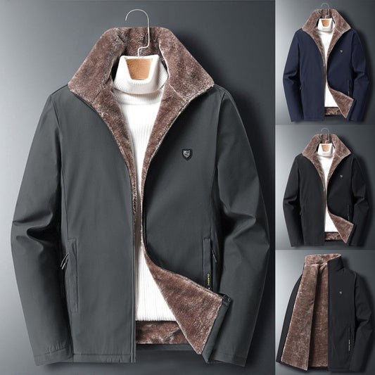 🔥✨【M-8XL】Męska luźna, ciepła kurtka z klapami i aksamitnym grubym bawełnianym płaszczem