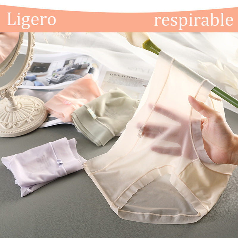 🩲🔥Promoción de lanzamiento 【6 unidades】Bragas de mujer de seda helada de cintura alta-4283132