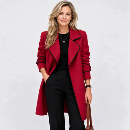 😊👩【50 % sleva】【M–4XL】Nový podzimně-zimní kabát/bunda v korejském stylu – oboustranný kašmír, střední délka