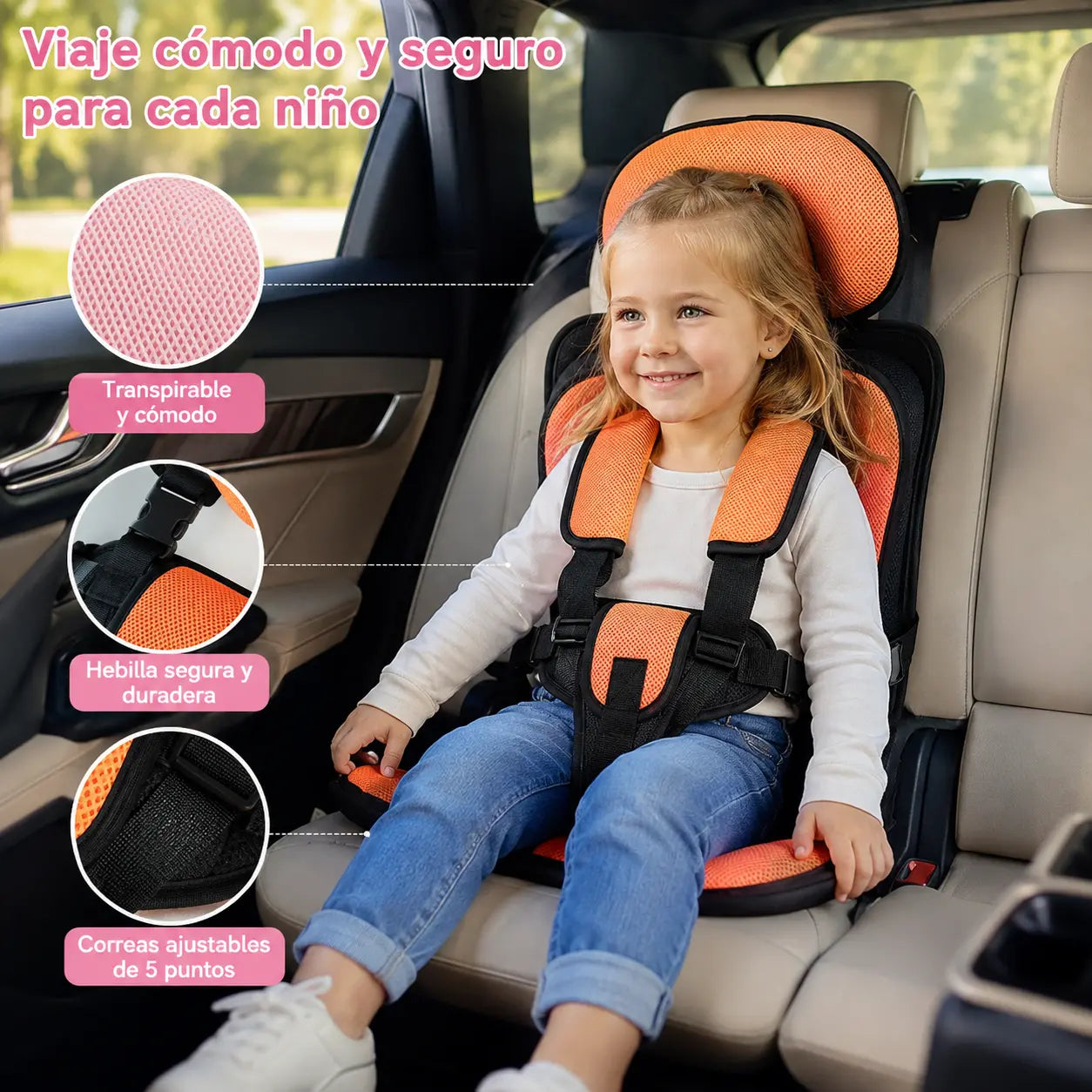 📢📢 ¡¡50% DE DESCUENTO AHORA!! ⏰ Silla de coche portátil: segura, cómoda y plegable, apta para niños de 0 a 12 años, perfecta para viajes, vuelos y trenes 🧒✨