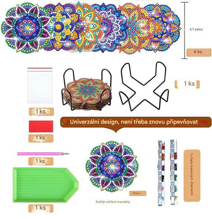 🎁🎨【Sada nářadí + železný rám + 6 diamantových obrazů*2】Podložka na malování s kamínky pro kutily