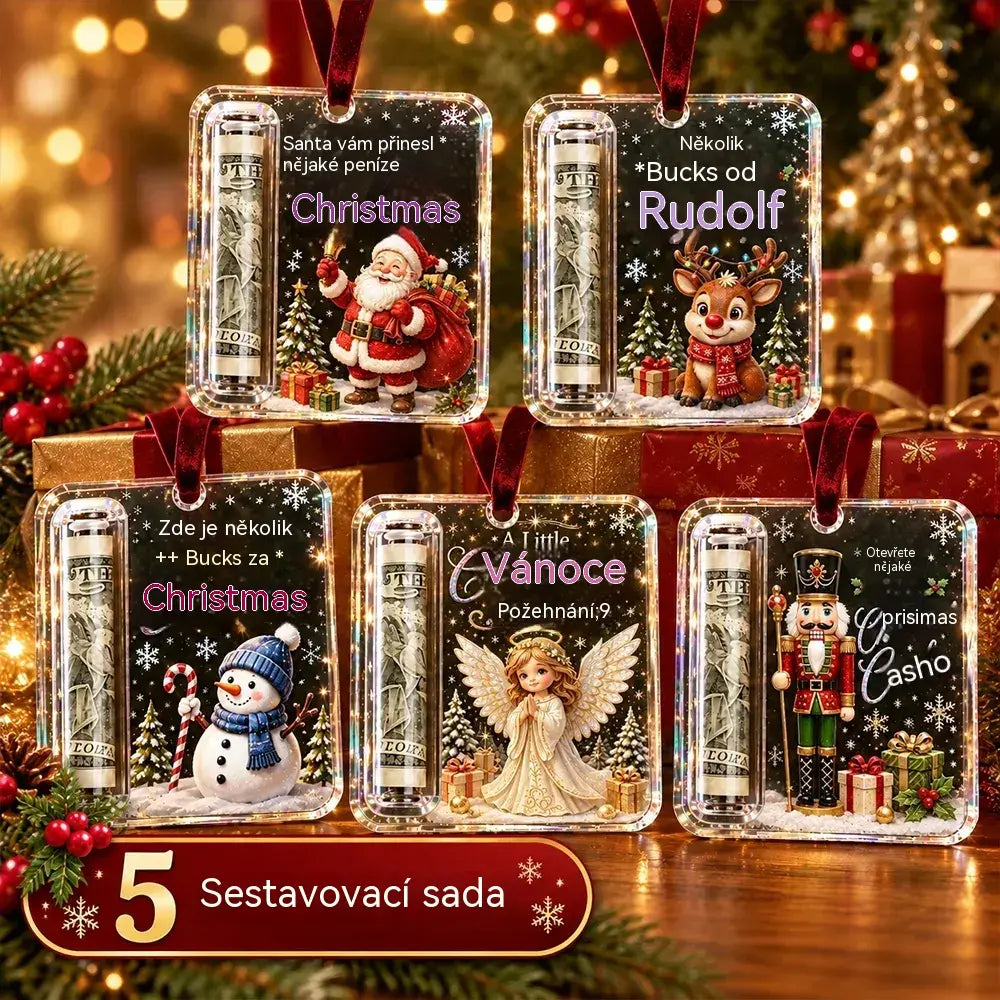 Sada 5 kusů za 560 Kč🎄 Vánoční ozdoba na peníze ✨ Ozdoba na vánoční stromeček, která ukrývá bankovky – kreativní a překvapivý sváteční dárek.