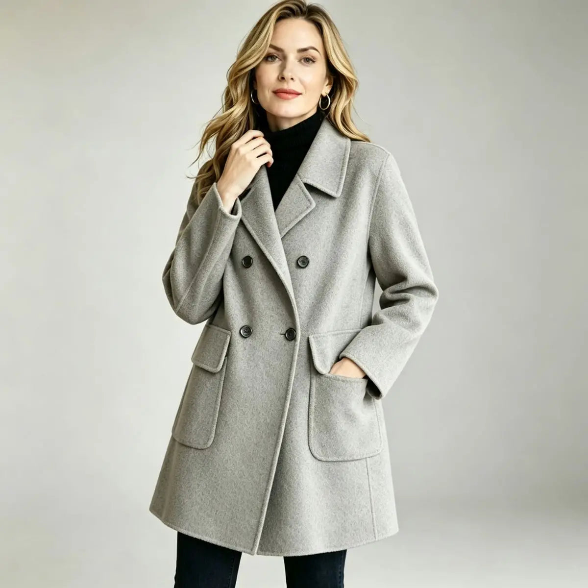 Descuentos especiales del 50 %: abrigo de cachemir de doble cara, nuevo y de alta calidad, para otoño e invierno; ideal para varias temporadas.