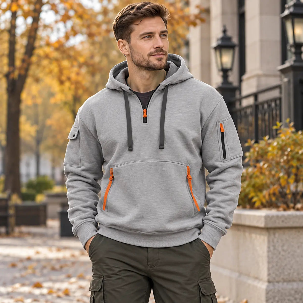👕[Vremenski ograničena ponuda 47% popusta] Novo za jesen/zimu [S-5XL] Muška majica/kapuljača s patentnim zatvaračem i više džepova - Besplatna dostava