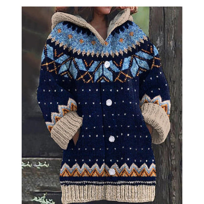 🔥【S~5XL】✨Φθινόπωρο/Χειμώνας 2025 Νέο κομψό πολύχρωμο ρετρό μπουφάν με κουκούλα