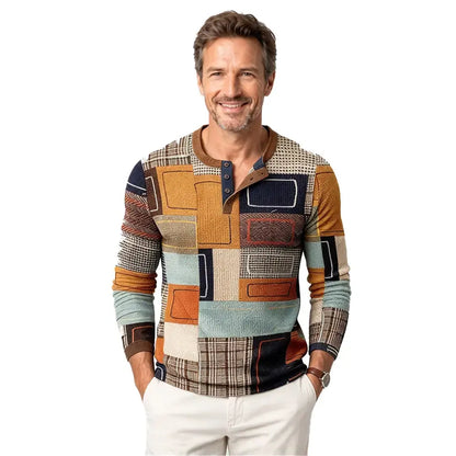 【Podzimní novinka – SLEVA 50 %】Pánské polo tričko s dlouhým rukávem a potiskem – Velikosti S–4XL