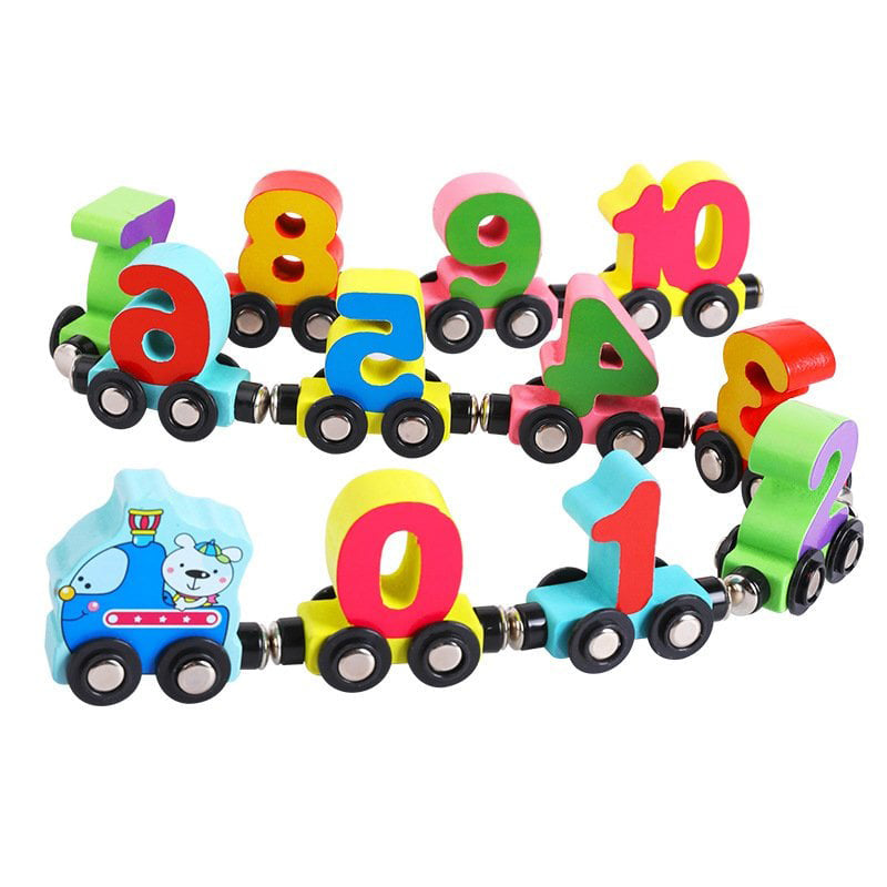 【50%OFF】👶Tren de juguete de madera digital hecho con bloques