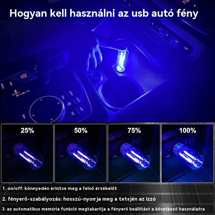 【50% KEDVEZMÉNY!】【Vegyél 1-et, a 2-őt pedig ingyen kapod!】USB-s autós éjszakai lámpa-4181692