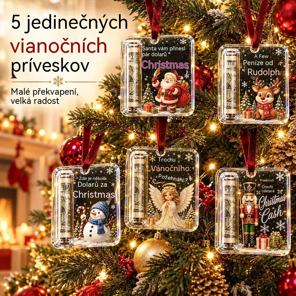 Sada 5 kusů za 560 Kč🎄 Vánoční ozdoba na peníze ✨ Ozdoba na vánoční stromeček, která ukrývá bankovky – kreativní a překvapivý sváteční dárek.