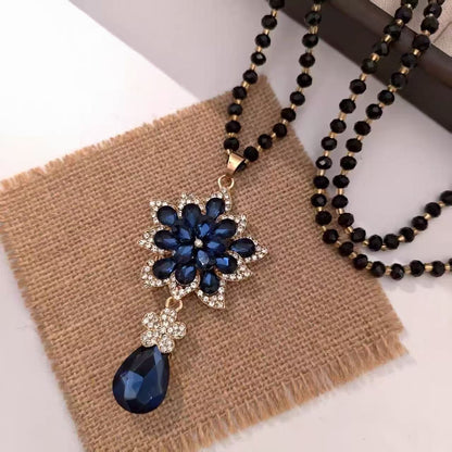 🔥GORĄCA WYPRZEDAŻ 2025🔥【Kup 1, odbierz 2 】Przyczepa do swetra na jesień/zimę – Elegancki naszyjnik z sznurka z kryształu-4164652