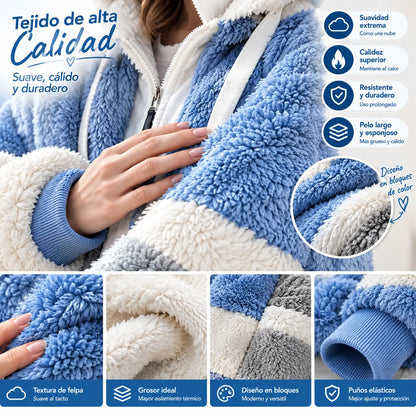 ☃️Oferta limitada, 35% de descuento❄️【S-5XL】Nueva chaqueta de invierno para mujer 2026, gruesa con franjas de felpa