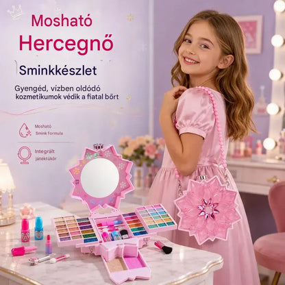 💄 Korlátozott ideig érvényes ajánlat: 49% kedvezmény! ✨ Mosható hercegnő sminkkészlet: Biztonságos és nem mérgező ál-sminkjáték gyerekeknek 👸