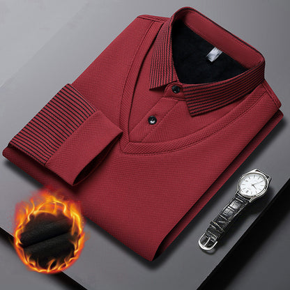 【M–4XL】 Dvoudílné tričko POLO s falešnými patchworkovými pruhy