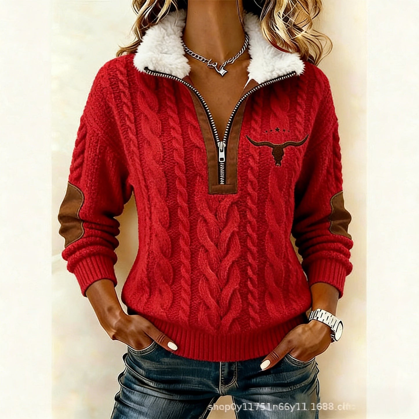 🏆【S-3XL】Niespodzianka na ograniczony czas: 50% zniżki!🔥🔥 Bluza z długim rękawem i nadrukiem oraz futrzany kardigan - 4221648