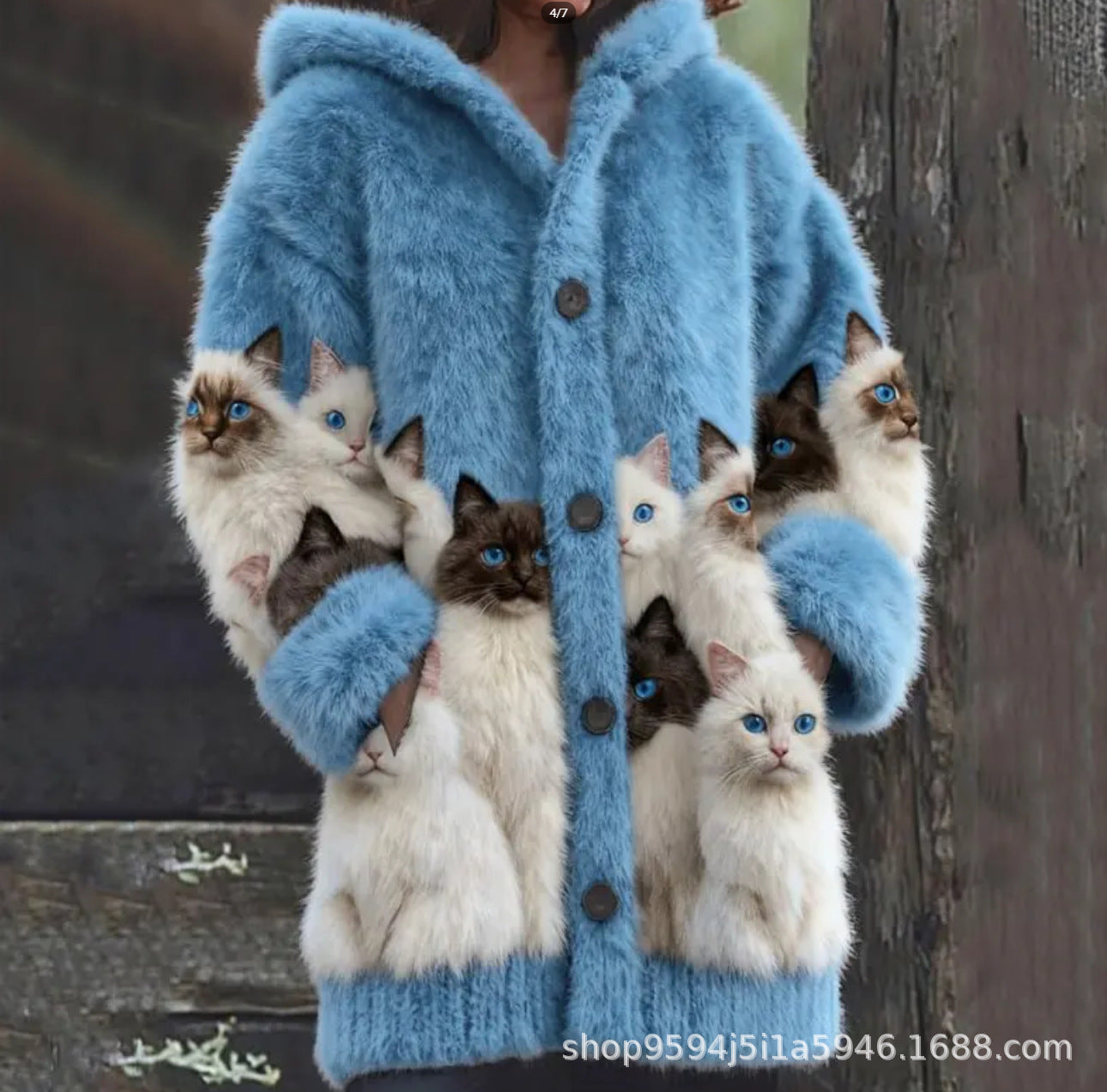 🐱❤️【Tiempo limitado 50% de descuento】🔥🐾Chaqueta con capucha para mujer, elegante y linda, con estampado animal, ideal para primavera y otoño