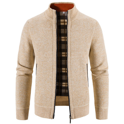 【M-4XL】Pánský fleecový casual svetr kardigan