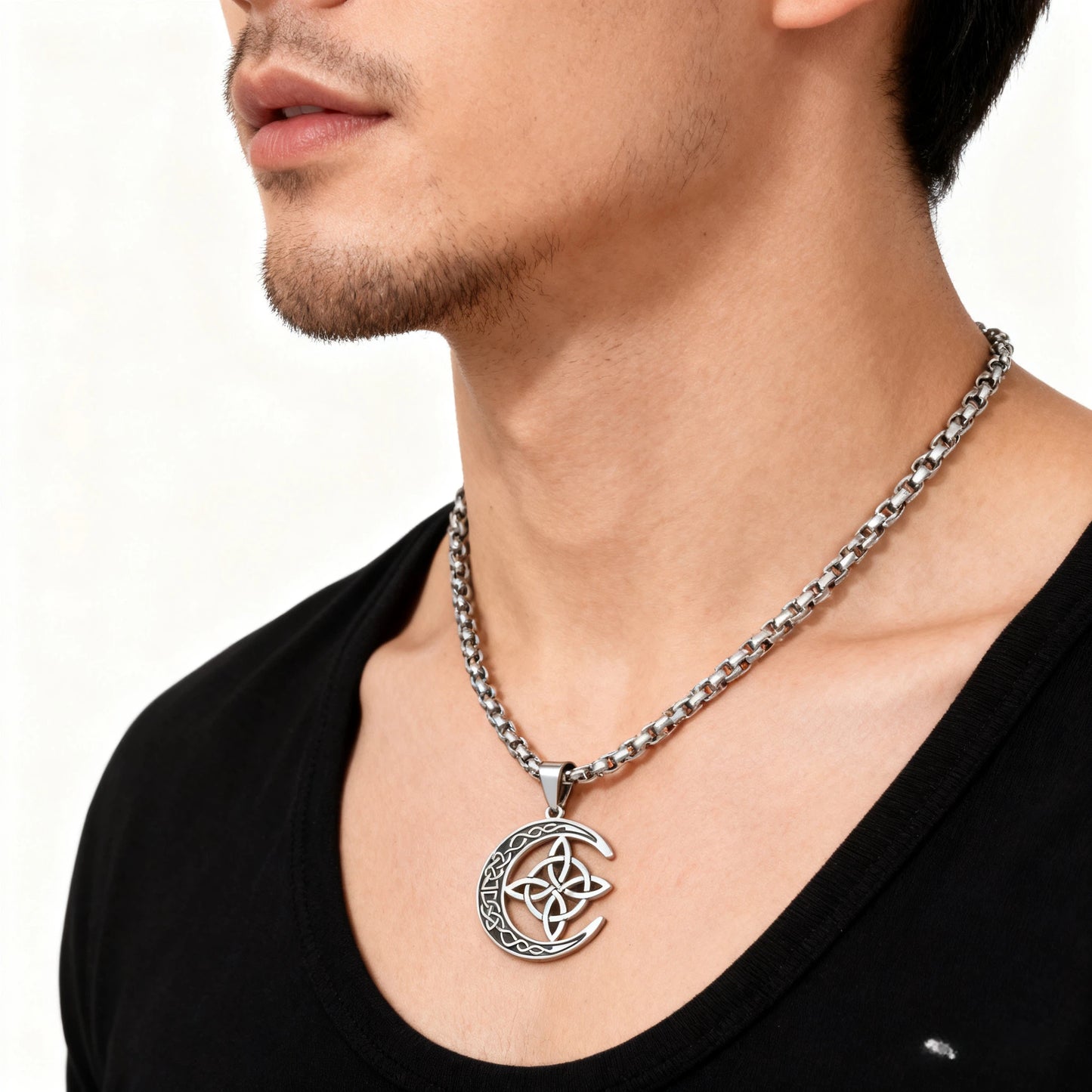 【Kup 1, otrzymaj 1 za darmo】 🌙 Kolczyk keltycki z ozdobą Księżyca – nierdzewna stali, unisex i symbol ochrony-4176361