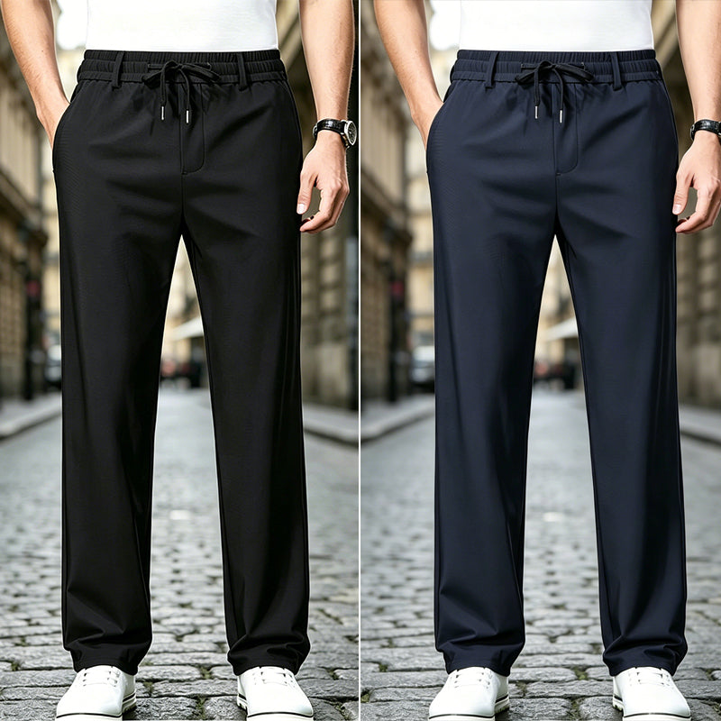 👖[Compra uno y llévate otro gratis] Pantalones casuales de pierna recta: confeccionados con un material elástico, delicado y transpirable para una máxima comodidad.