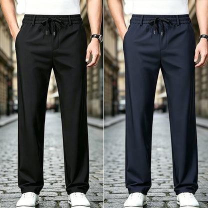 👖[Compra uno y llévate otro gratis] Pantalones casuales de pierna recta: confeccionados con un material elástico, delicado y transpirable para una máxima comodidad.
