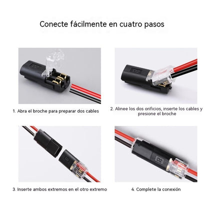 🥳 ¡50% de descuento! ⏰ 【1000 unidades en stock】 Conector de doble cable con hebilla de bloqueo, cierre de seguridad, antideslizante ⚡️
